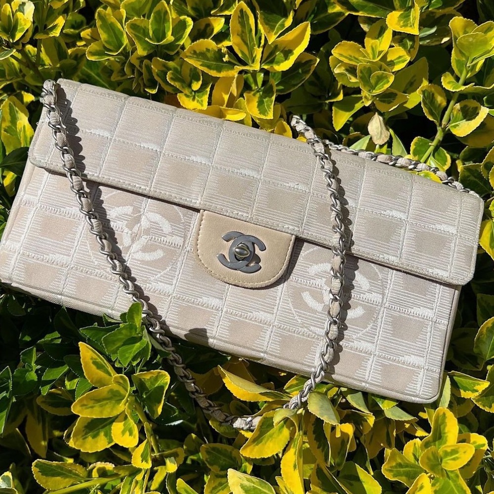 Chanel East West chocolate bar bag